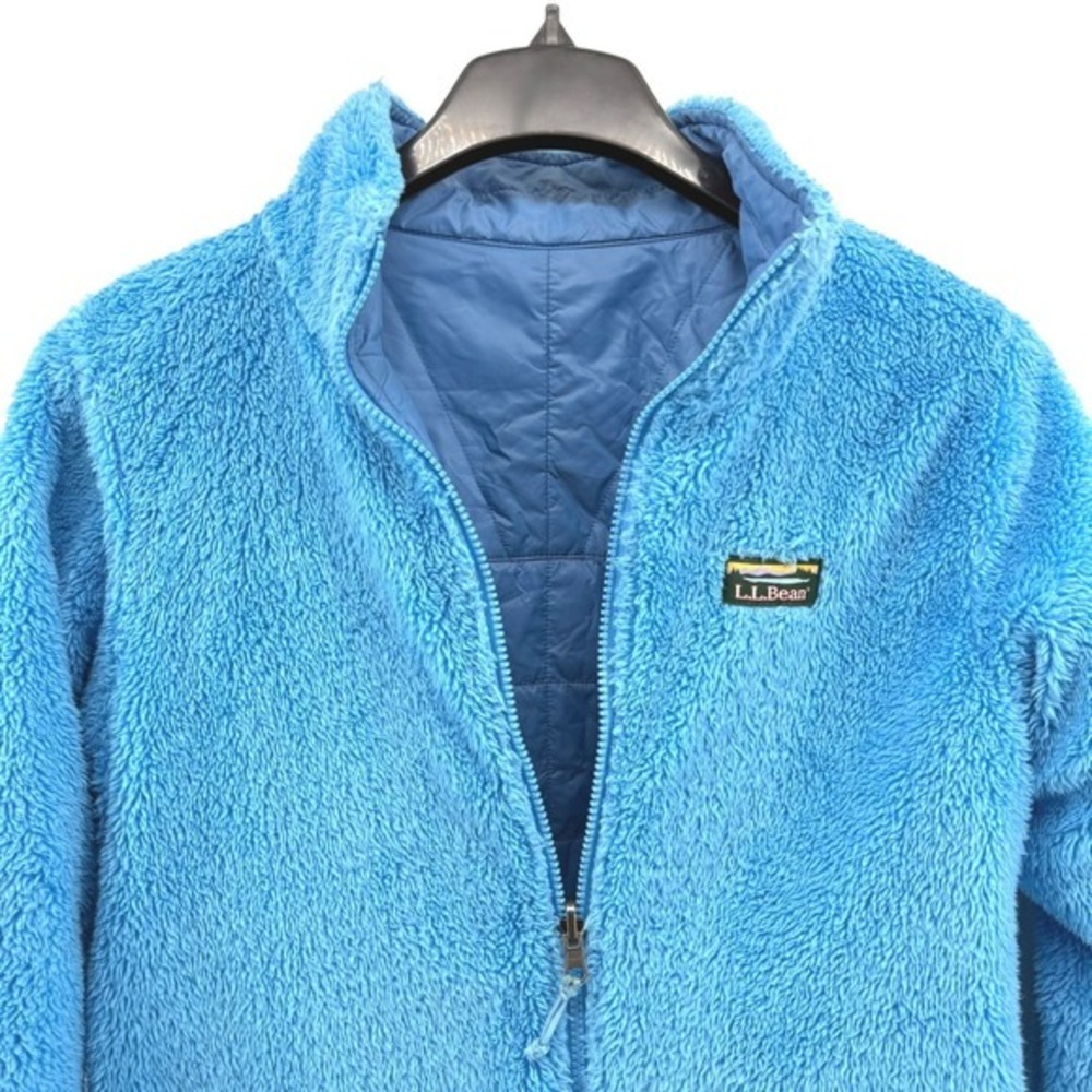 L.L. Bean Jacket Youth "L" 14-16 Pre-Owned Blue Reversible Quilted Fleece Jacket